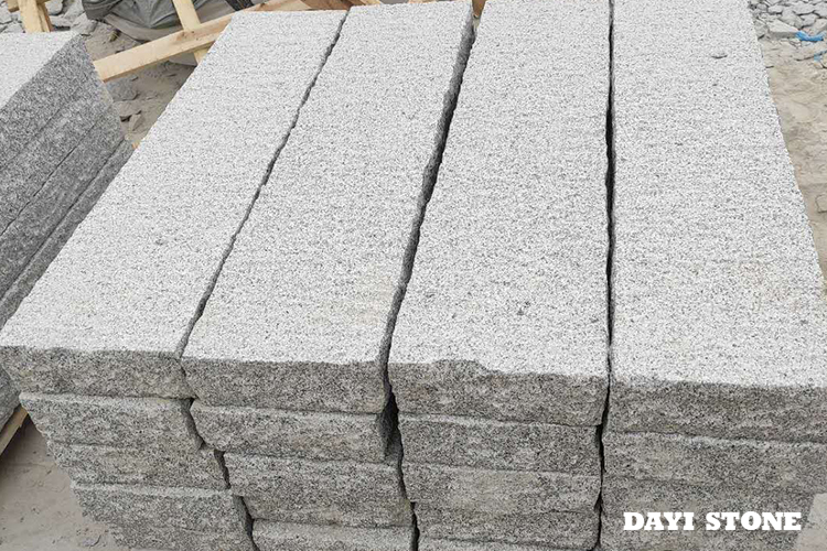 G603-10 Light Grey Granite Stone Palisade & Kerbs tow big sides Pineapple by Machine edges natural pineapple - Dayi Stone